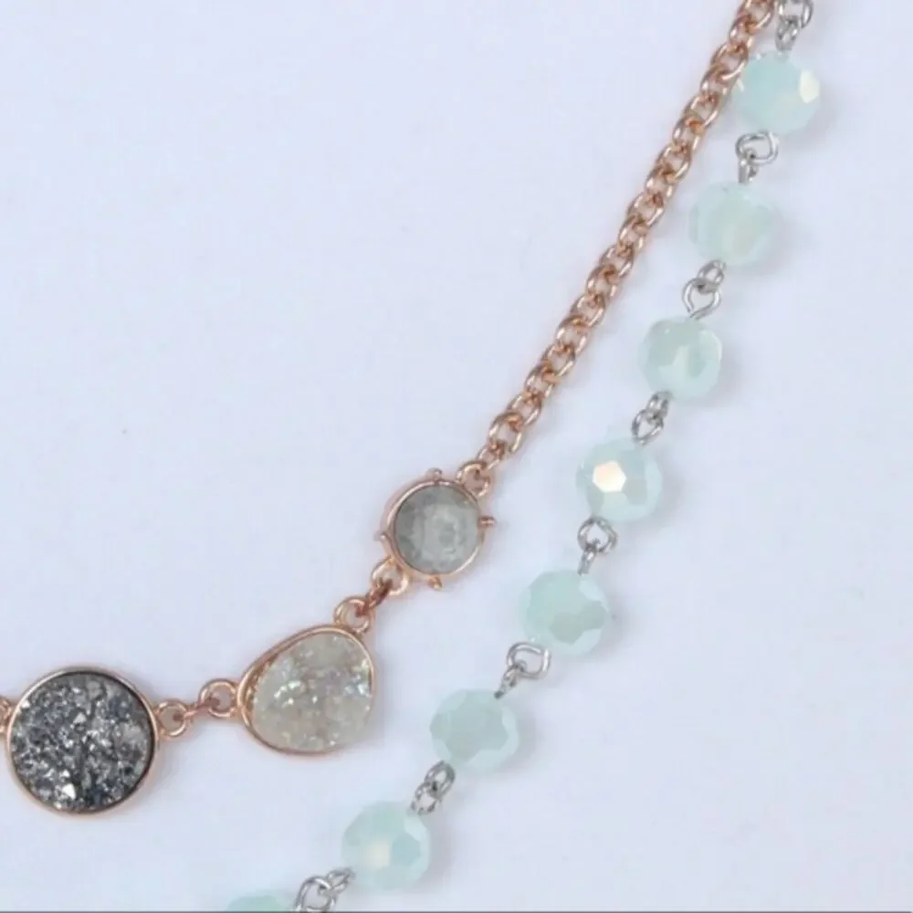 NEW Necklace Double Strand Rough Cut